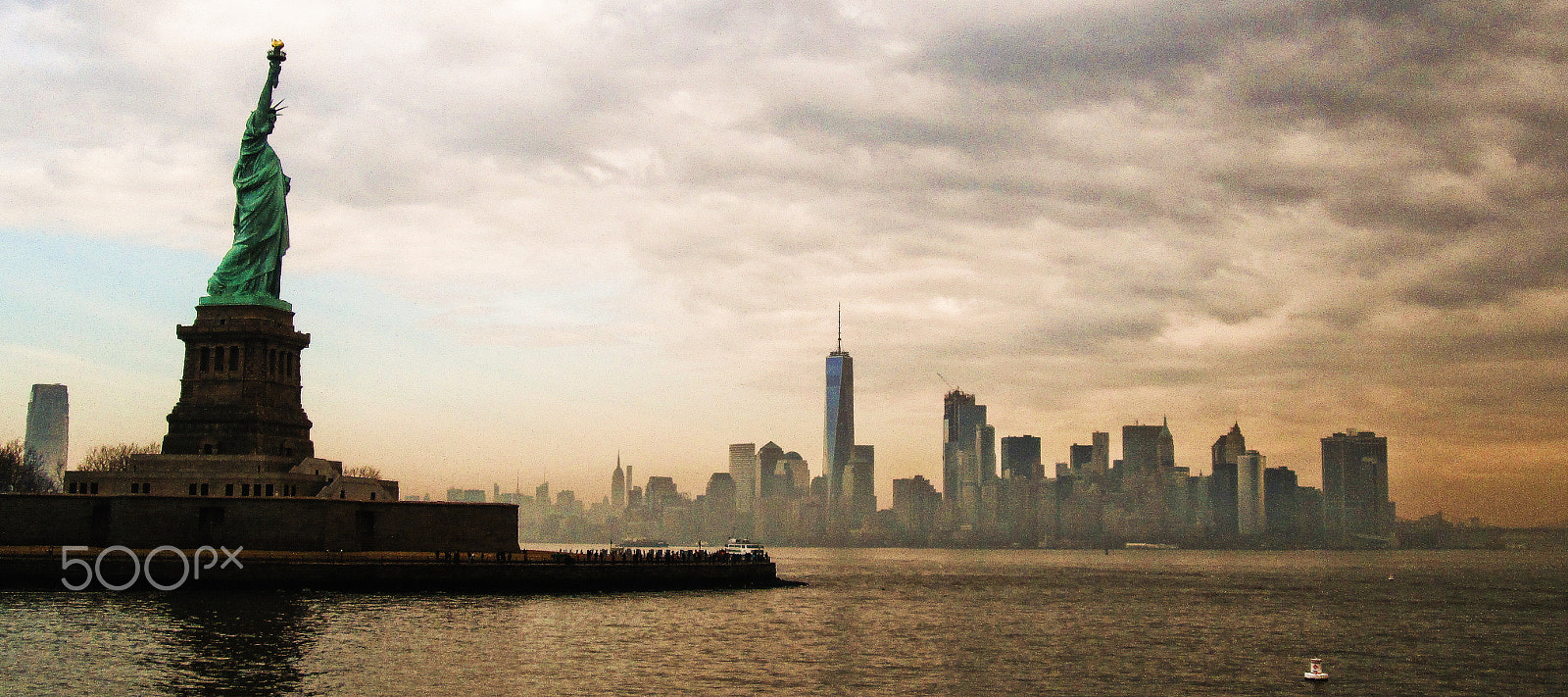 Canon PowerShot A1300 sample photo. Statue of liberty watching new york photography