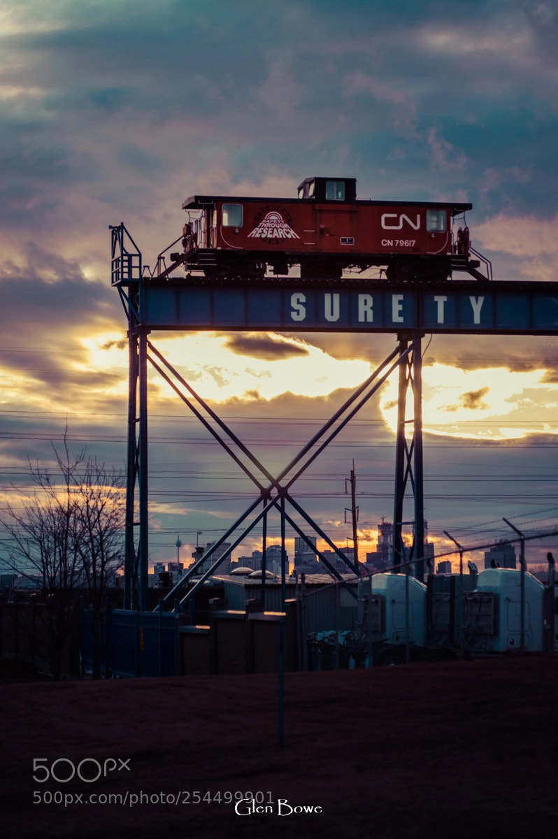 Pentax K-3 II sample photo. Skyline and a train photography