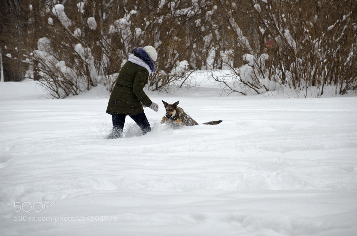 Nikon D7000 sample photo. Девушка и пёсик photography