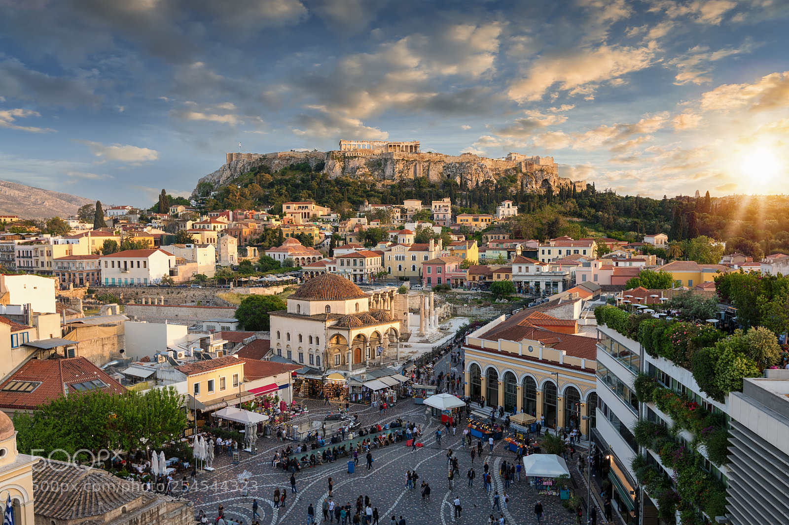 Canon EOS 5D Mark IV sample photo. Monastiraki place and acropolis photography