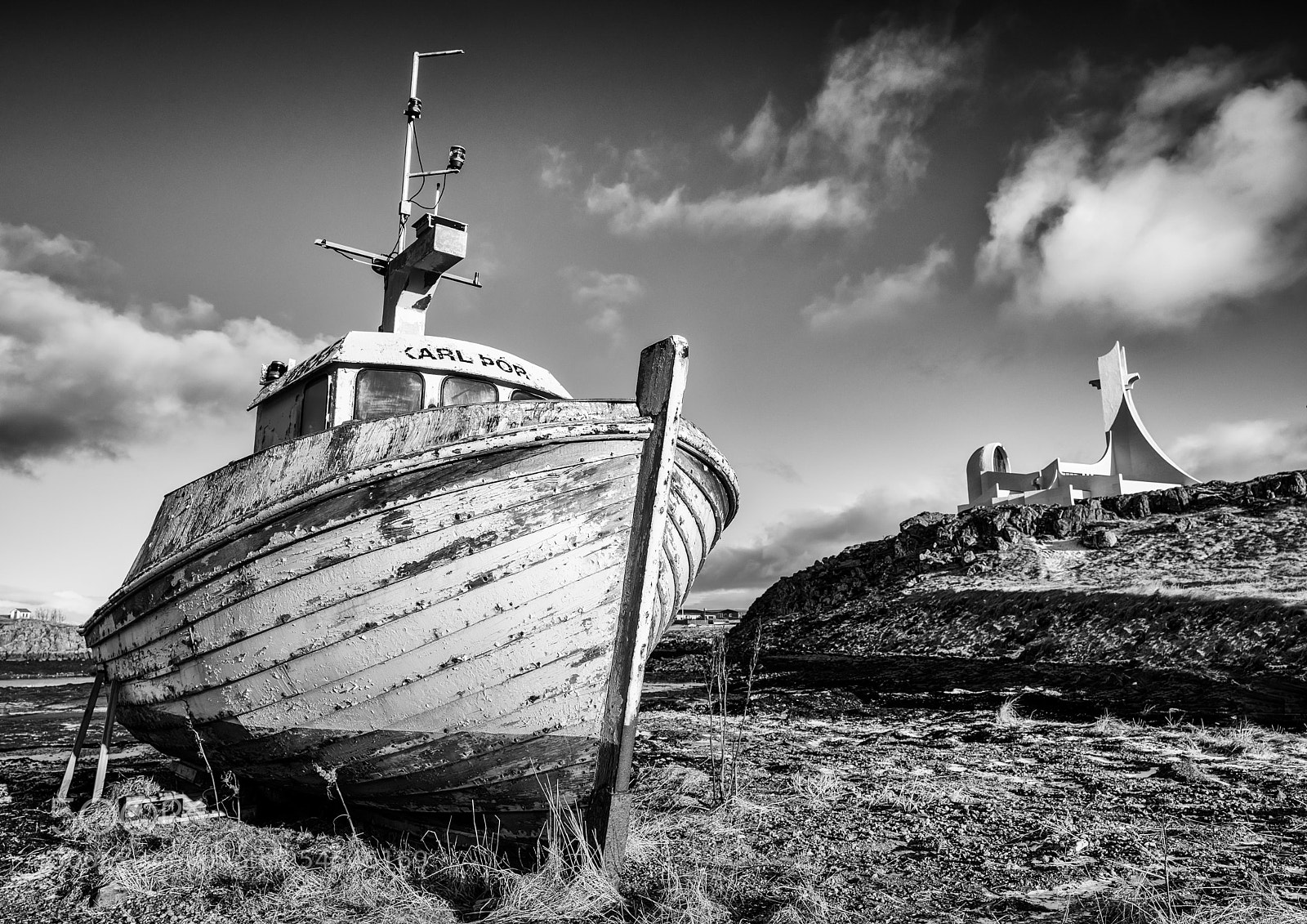 Sony a7R III sample photo. Old wreck, modern architecture photography