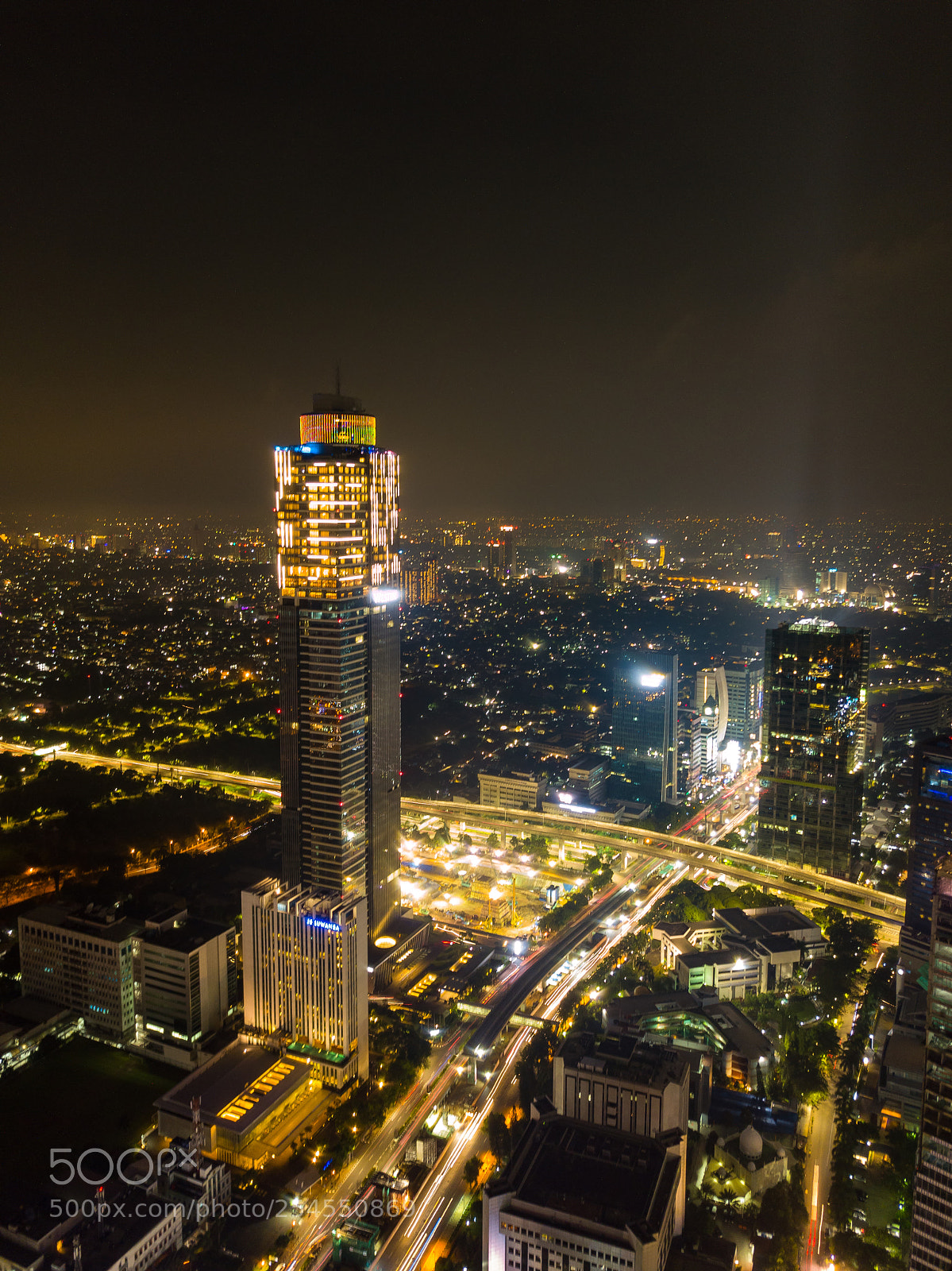 DJI FC220 sample photo. Jakarta view at night photography