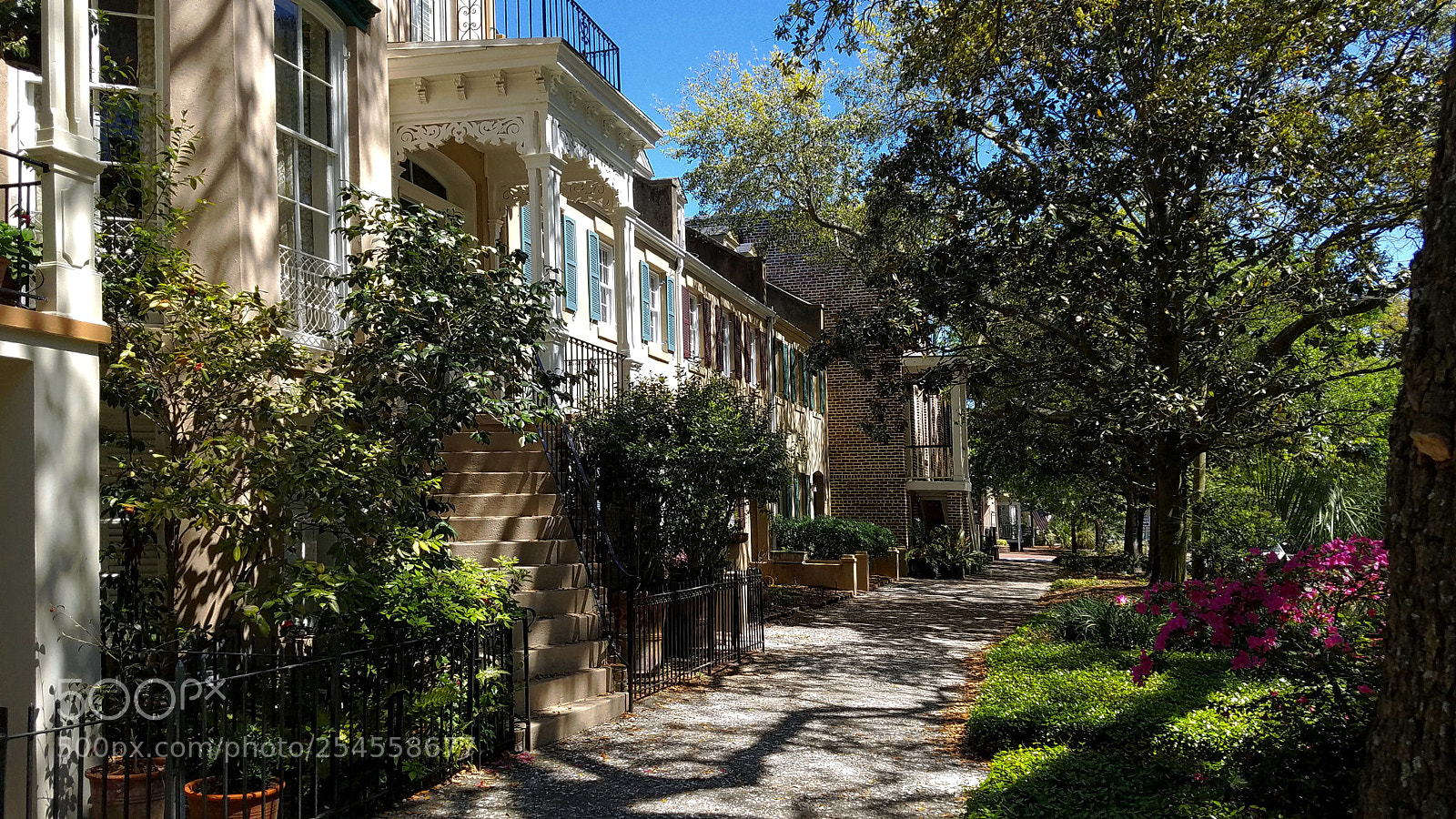 Samsung Galaxy S7 sample photo. Savannah sidewalk shadows photography