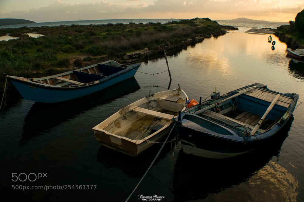 Nikon D5300 sample photo. Boats still at sunset photography