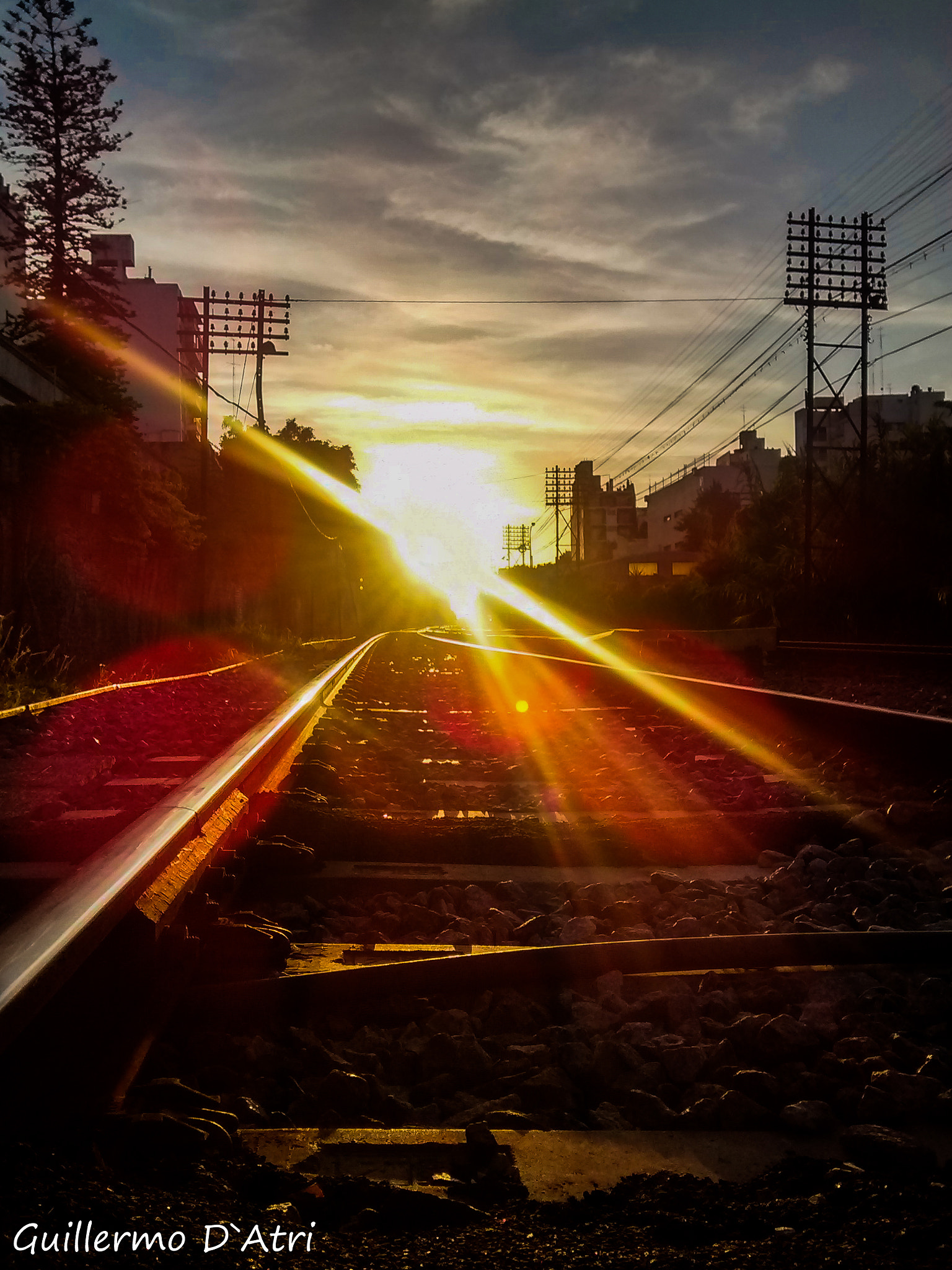 Motorola XT1021 sample photo. Sunset in the railway.. photography