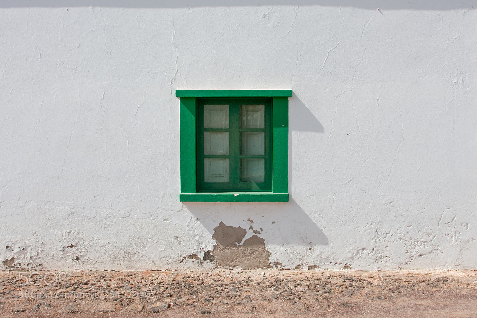 Canon EOS 40D sample photo. Green window, white wall photography