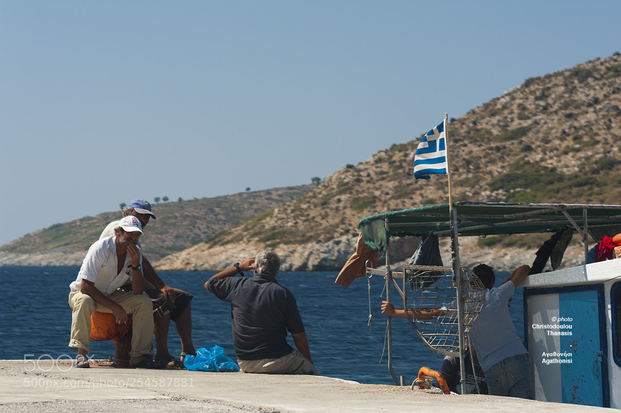 Nikon D700 sample photo. Local fishermen at agathonisi photography