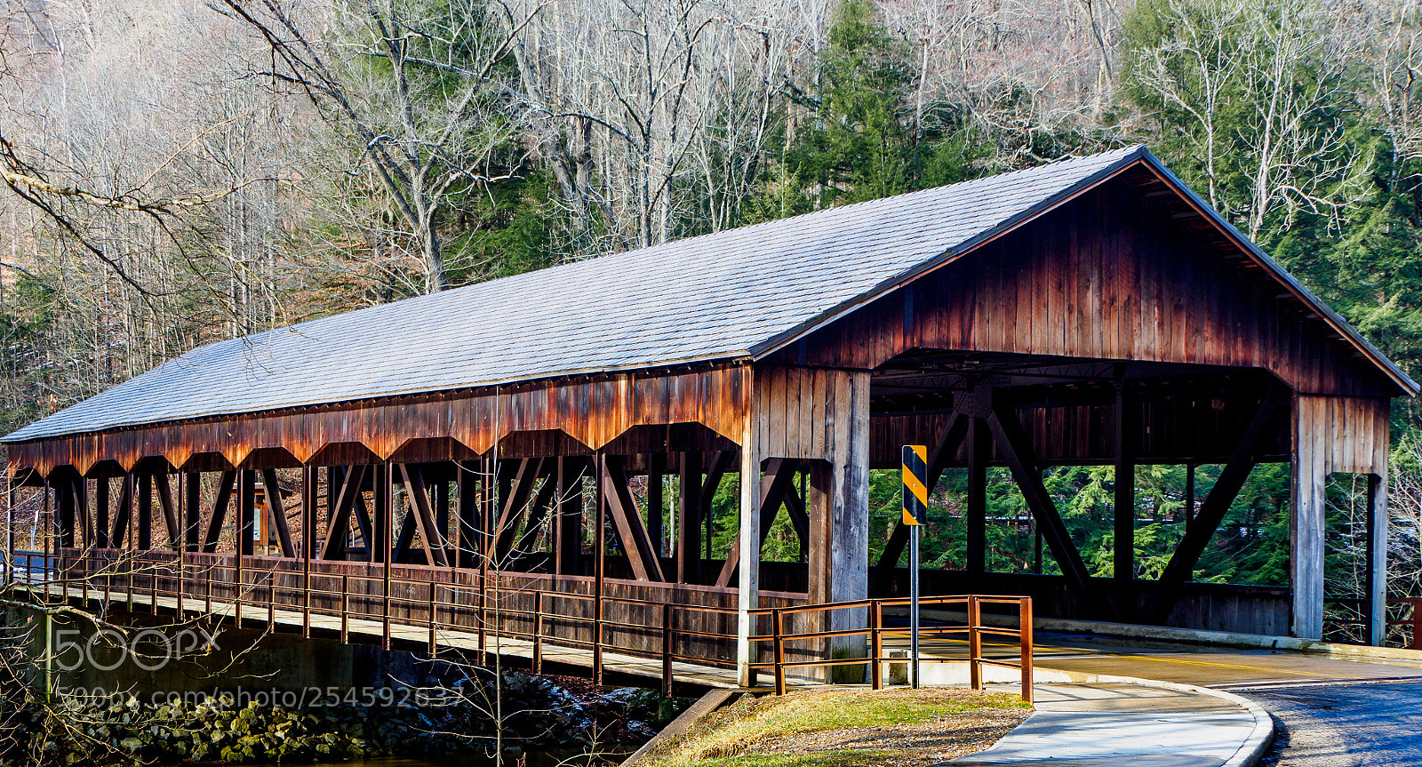Olympus OM-D E-M10 sample photo. Sunrise covered bridge photography