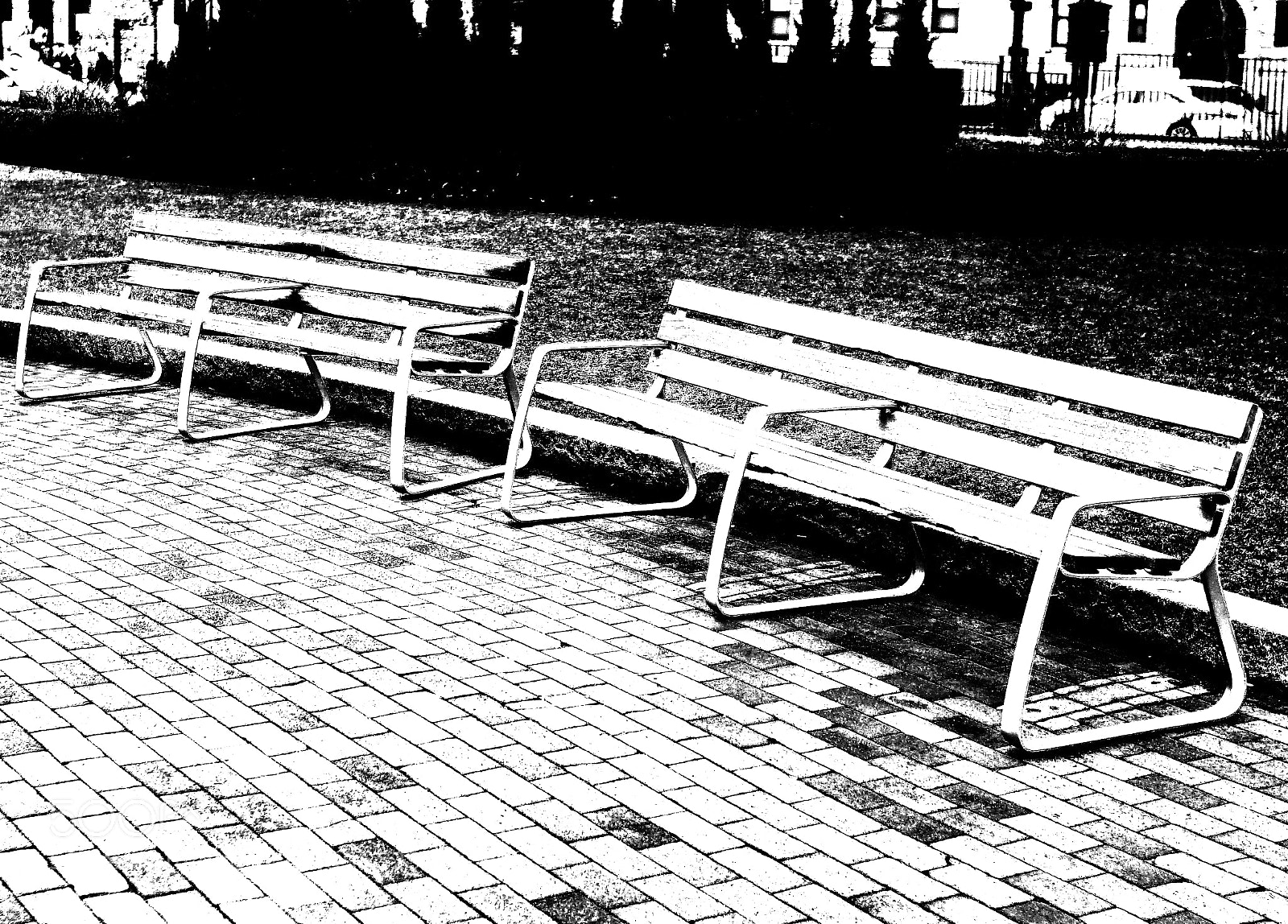 Sony a6500 sample photo. Benches at northeastern univ photography
