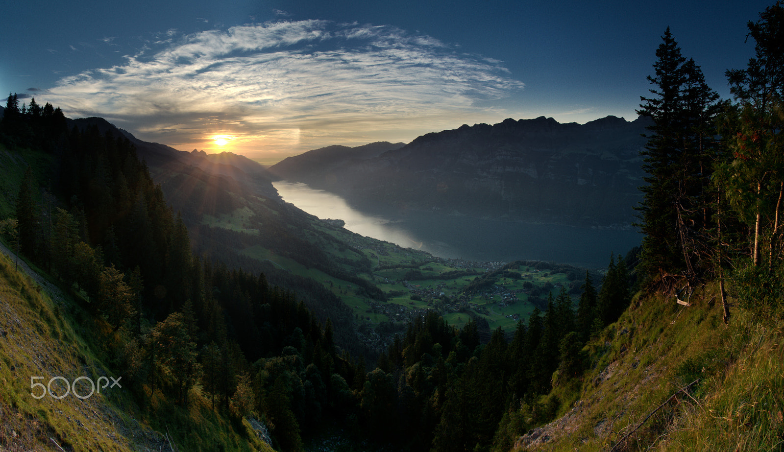 Nikon D300 sample photo. Walensee sundown photography