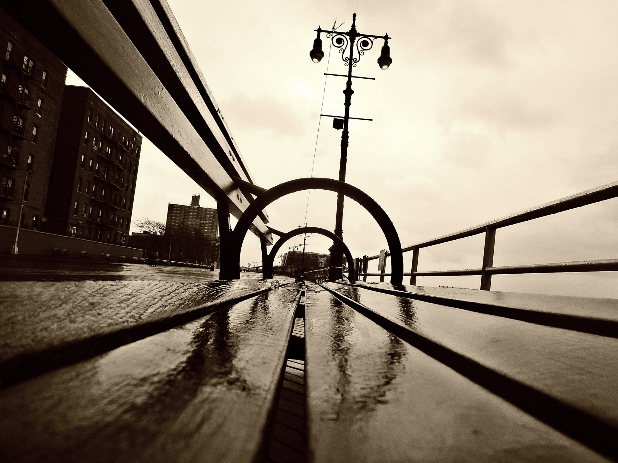 Sony DSC-WX150 sample photo. Bench (april showers) photography