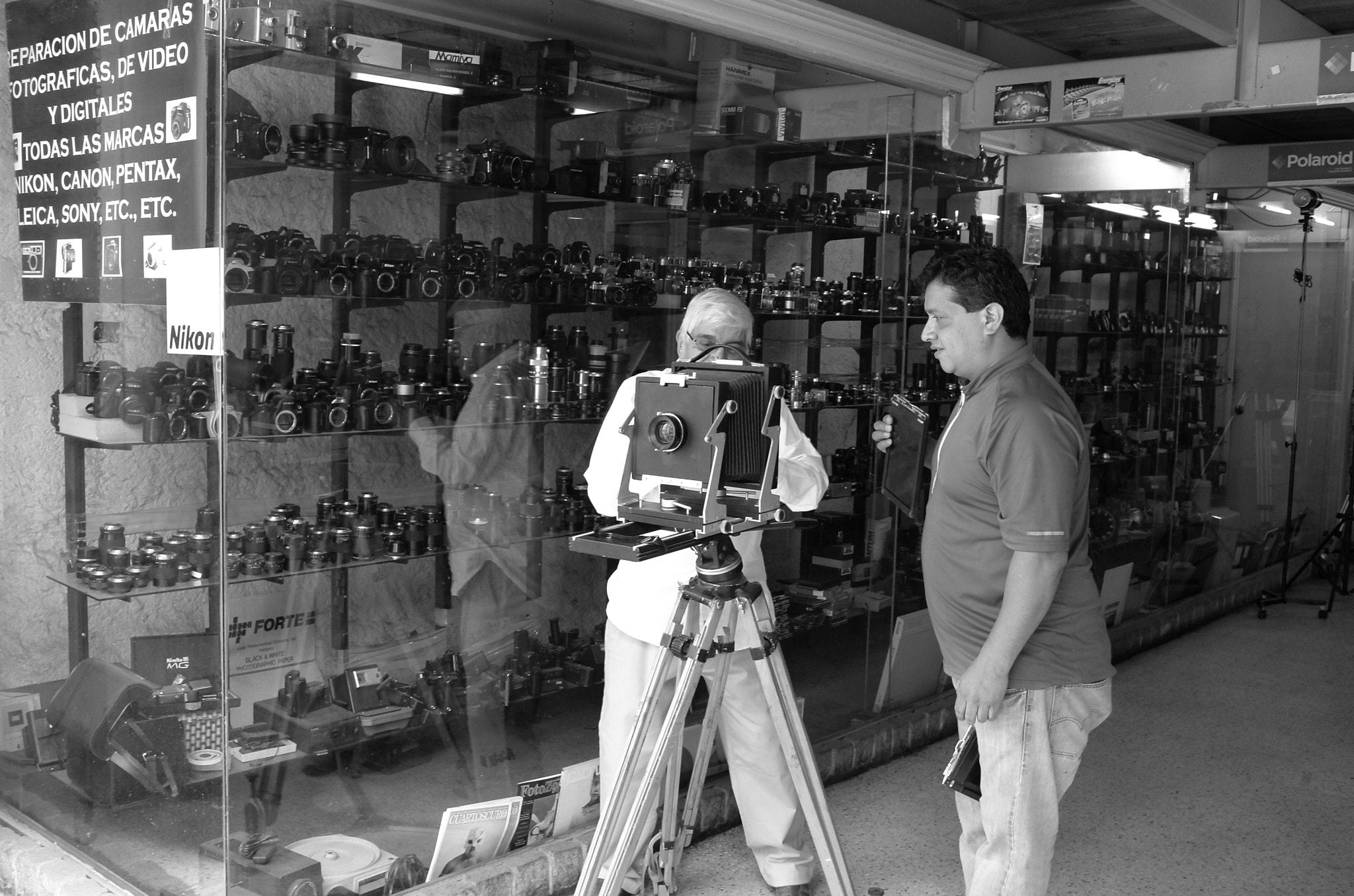 Leica X2 sample photo. Trying a vintage large format camera photography