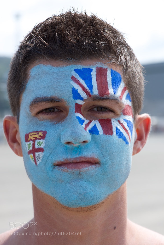 Nikon D600 sample photo. Fiji flag facepaint photography