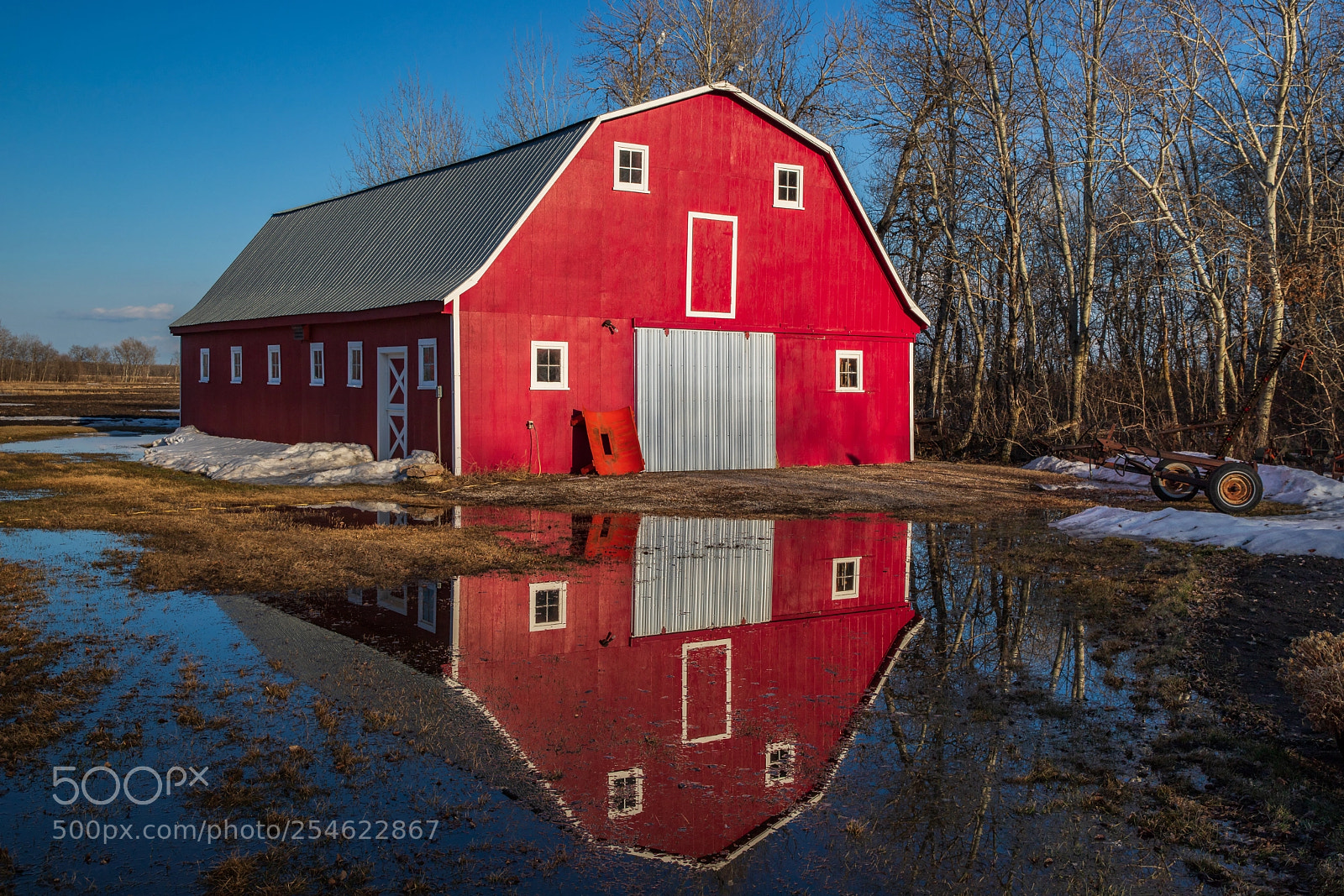 Canon EOS 6D Mark II sample photo. Red barn and reflection photography