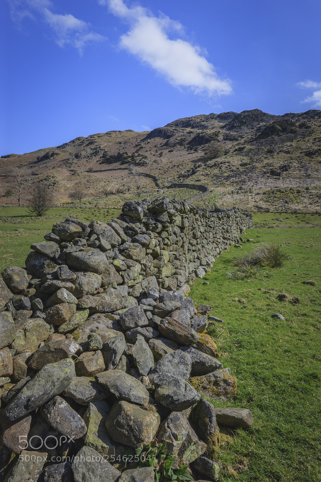 Canon EOS-1Ds Mark III sample photo. Stone wall over hill photography