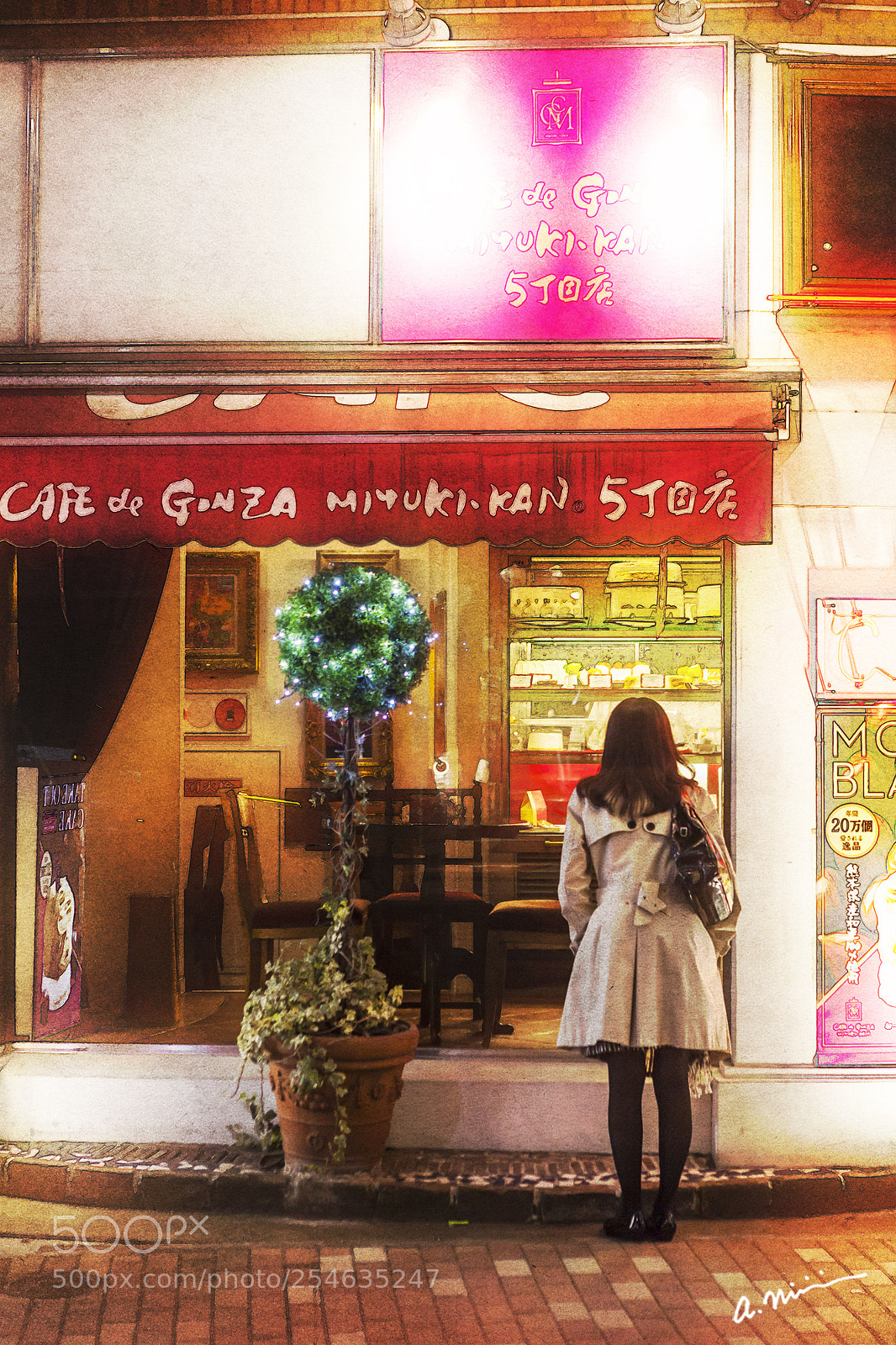 Canon EOS 5D Mark II sample photo. Look into the cafe photography