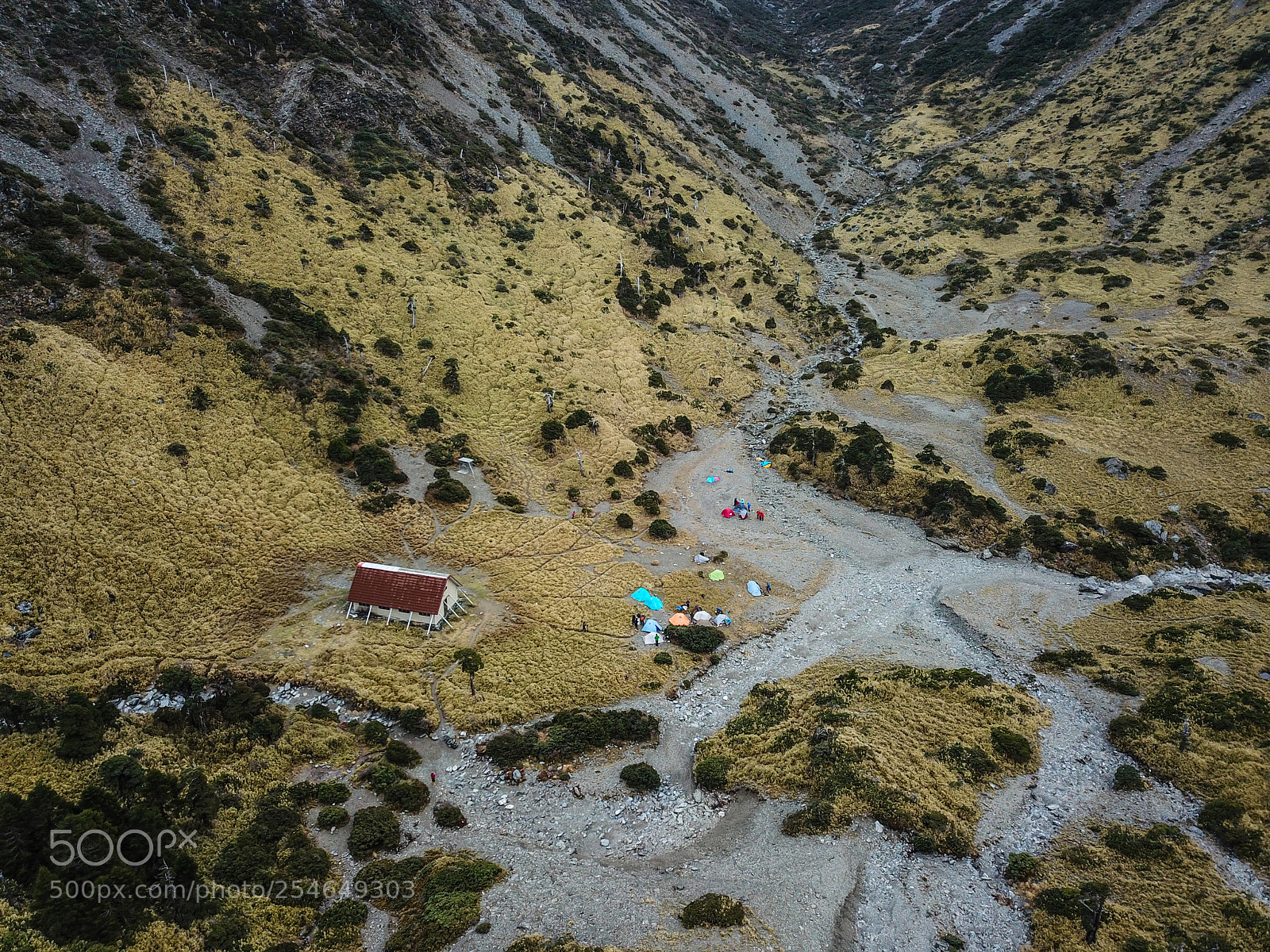 DJI FC220 sample photo. Hut and tent photography