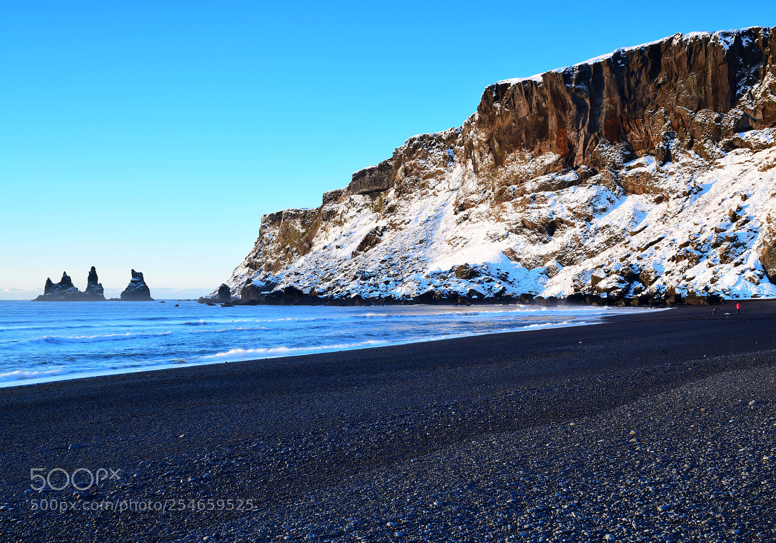 Nikon D850 sample photo. Black sand and ice photography