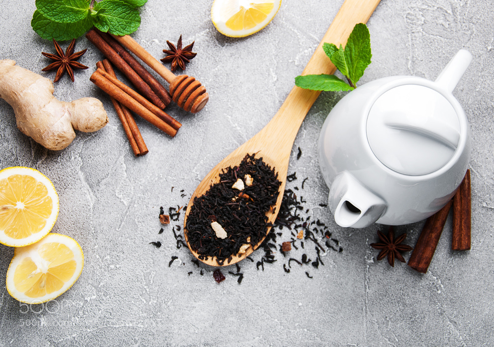 Nikon D90 sample photo. Tea with lemon, mint photography