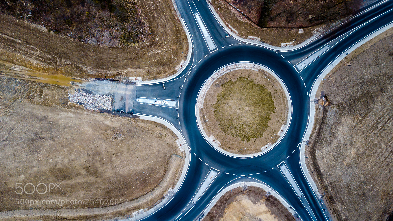 DJI FC220 sample photo. Roundabout - dead end photography