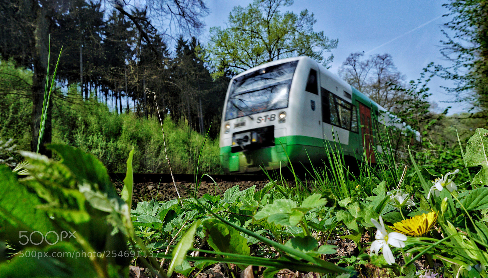 Sony a6500 sample photo. Spring at the railway photography