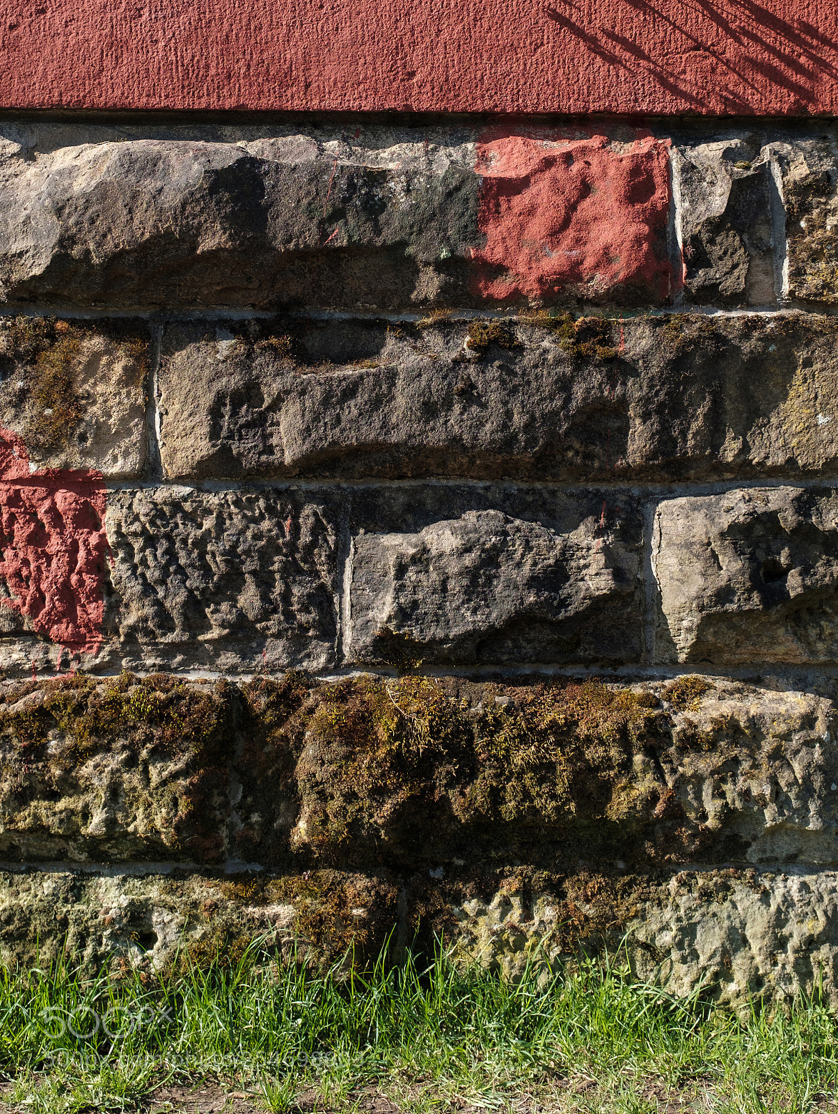 Fujifilm X100F sample photo. Wall with coloured stone photography