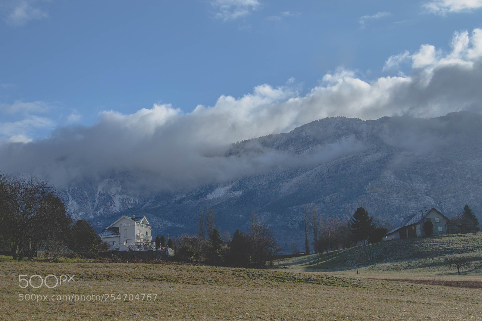 Canon EOS 7D Mark II sample photo. Field's house with mountain photography
