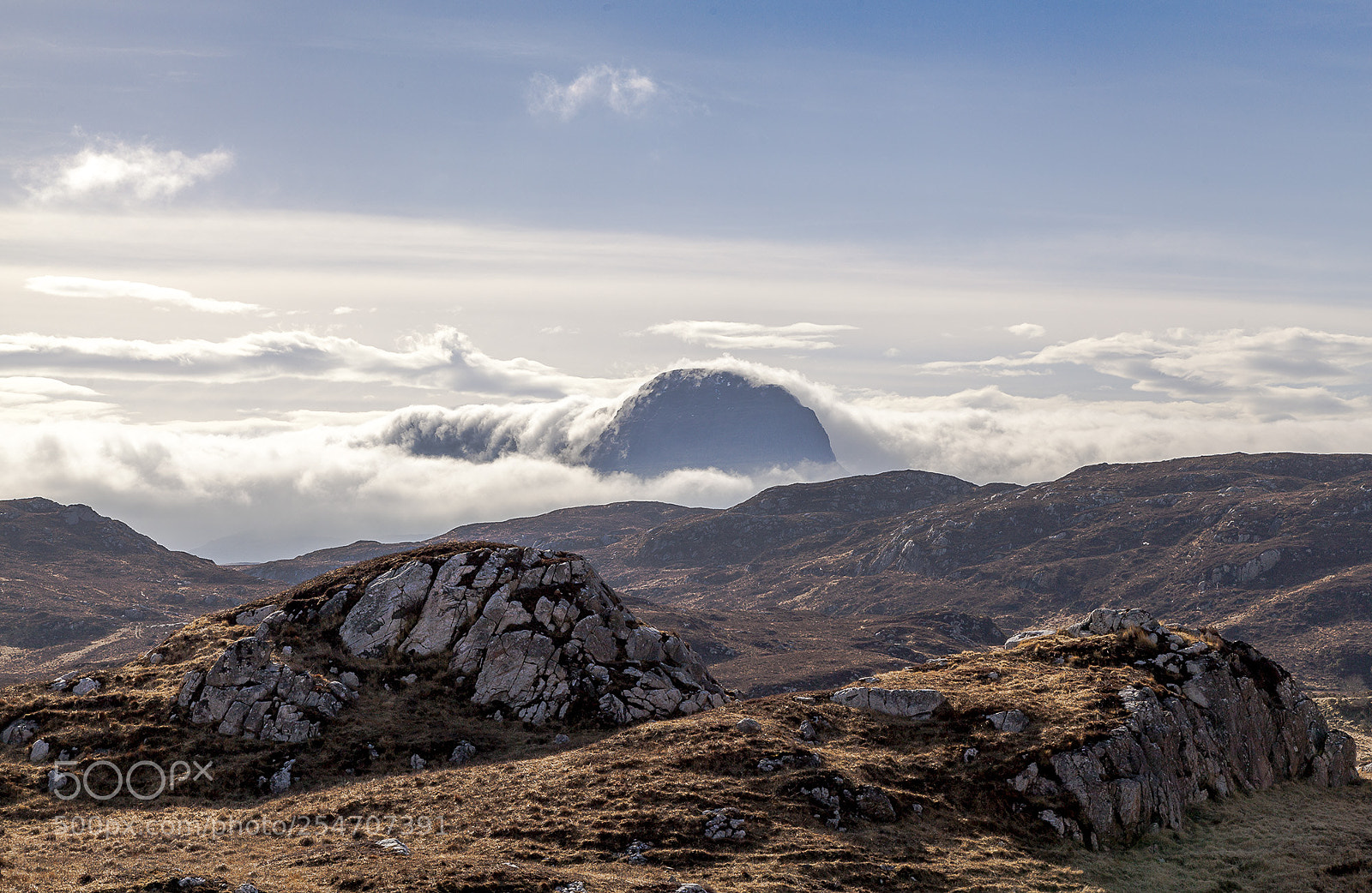 Canon EOS 5D Mark II sample photo. Cloudy suilven photography