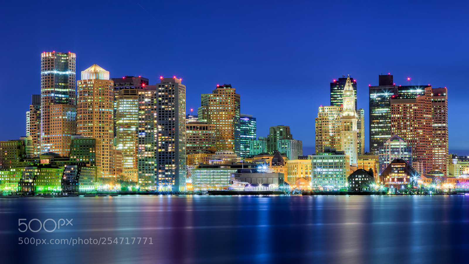 Canon EOS 5D Mark II sample photo. Boston skyline from pier's photography