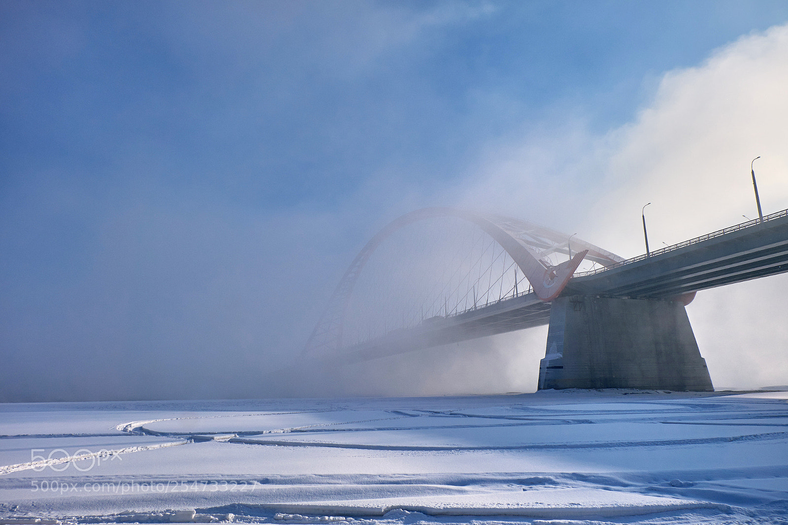 Fujifilm X-A1 sample photo. Bridge in the fog photography