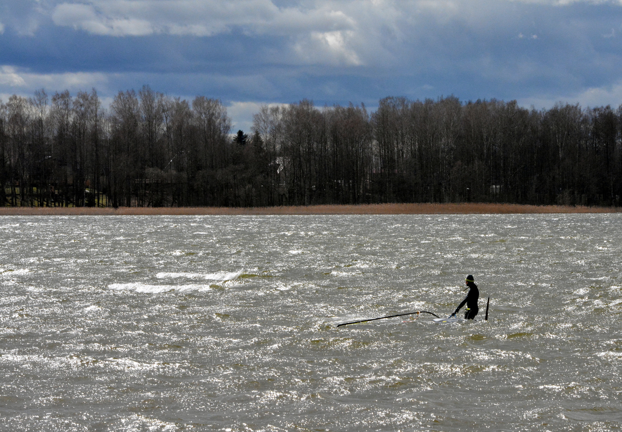 Nikon D5200 sample photo. Waterscape with a sailboarder photography