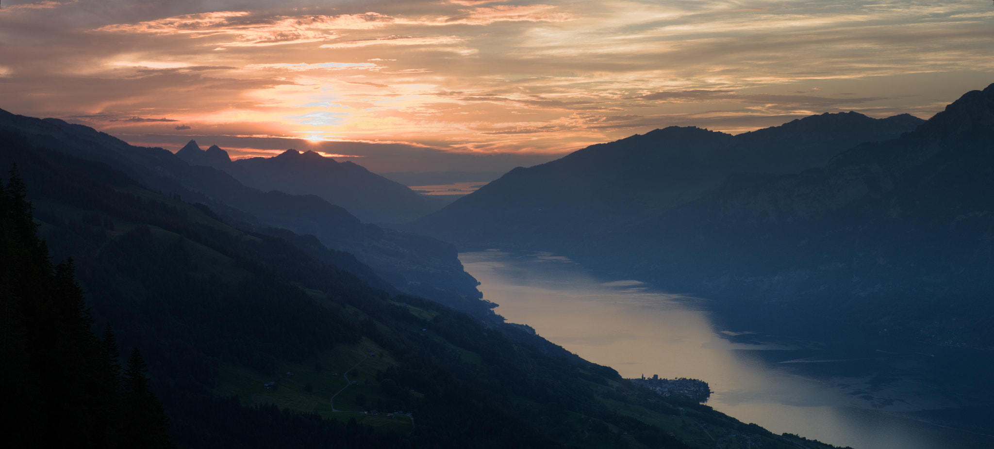 Nikon D300 sample photo. Sunset over walensee photography