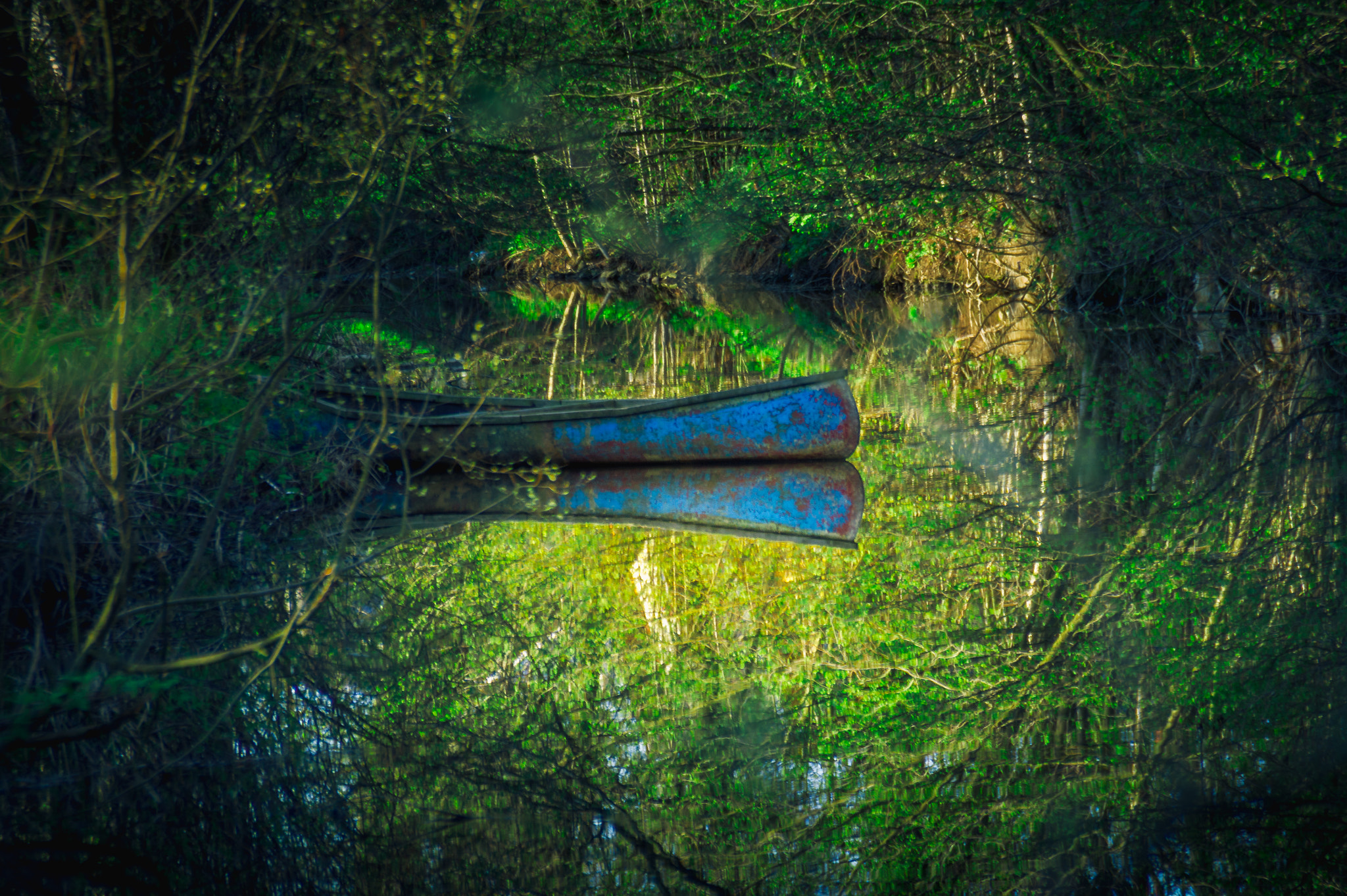 Sony Alpha DSLR-A550 sample photo. Blue boat photography