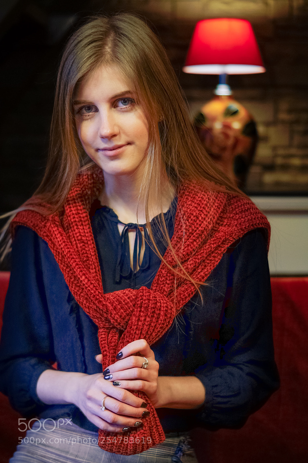 Sony SLT-A37 sample photo. Oksana in red sweater photography