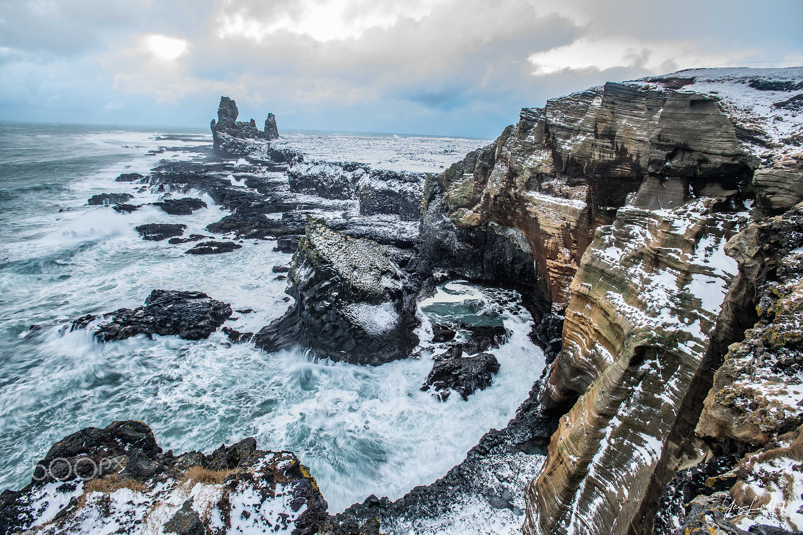 Nikon D850 sample photo. Londrangar sea stack photography