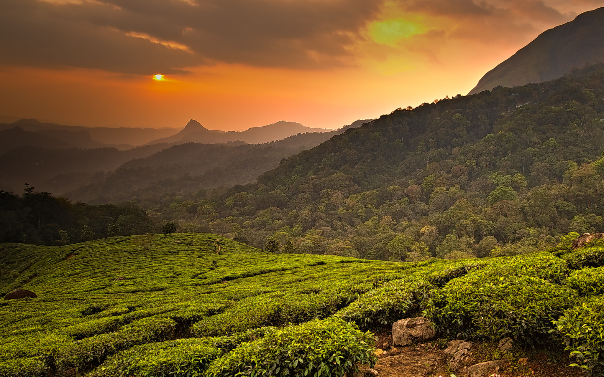 Canon EOS 750D (EOS Rebel T6i / EOS Kiss X8i) sample photo. Sunset at munnar viewpoint photography