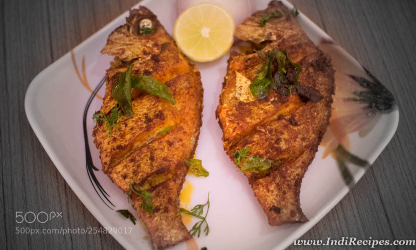 Nikon D3400 sample photo. Karimeen fry recipe photography