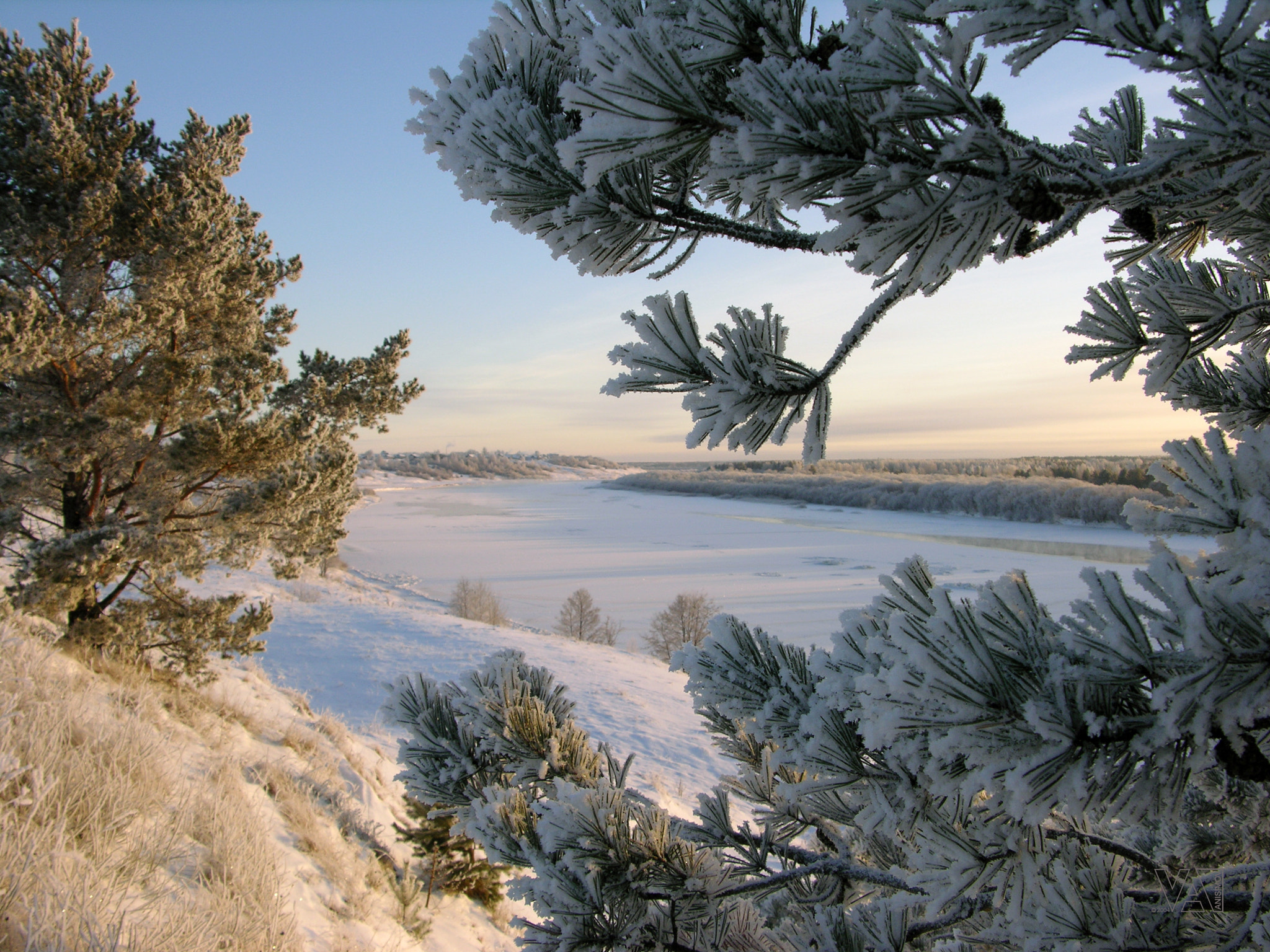 Nikon E8700 sample photo. Winter view of the unzha river photography