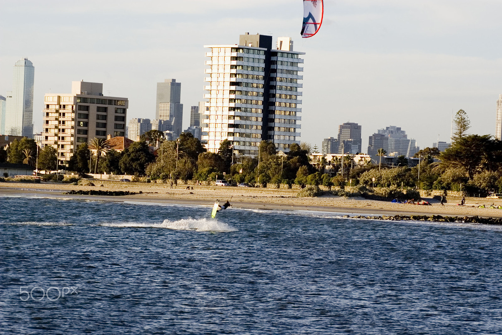 Pentax K100D sample photo. Sailboarder ges air photography