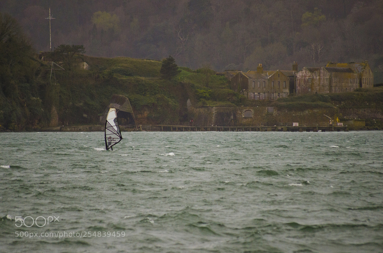 Nikon D7000 sample photo. Windsurfer in plymouth bay photography