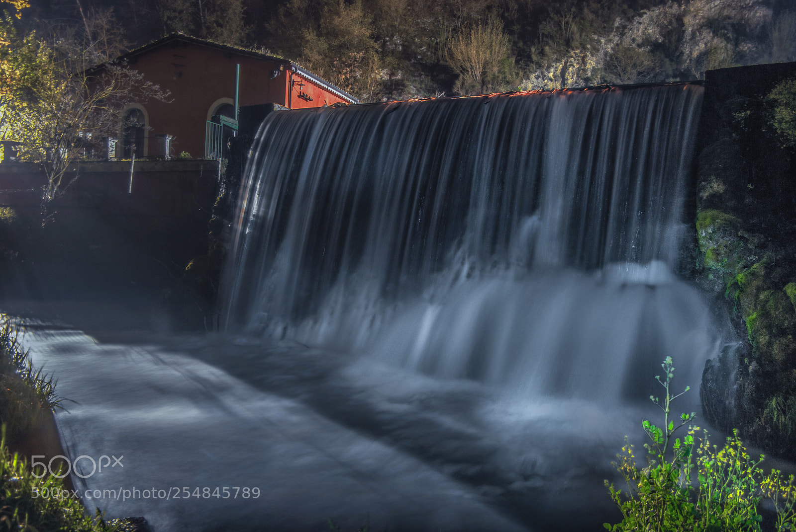 Nikon D80 sample photo. Waterfall under moon photography