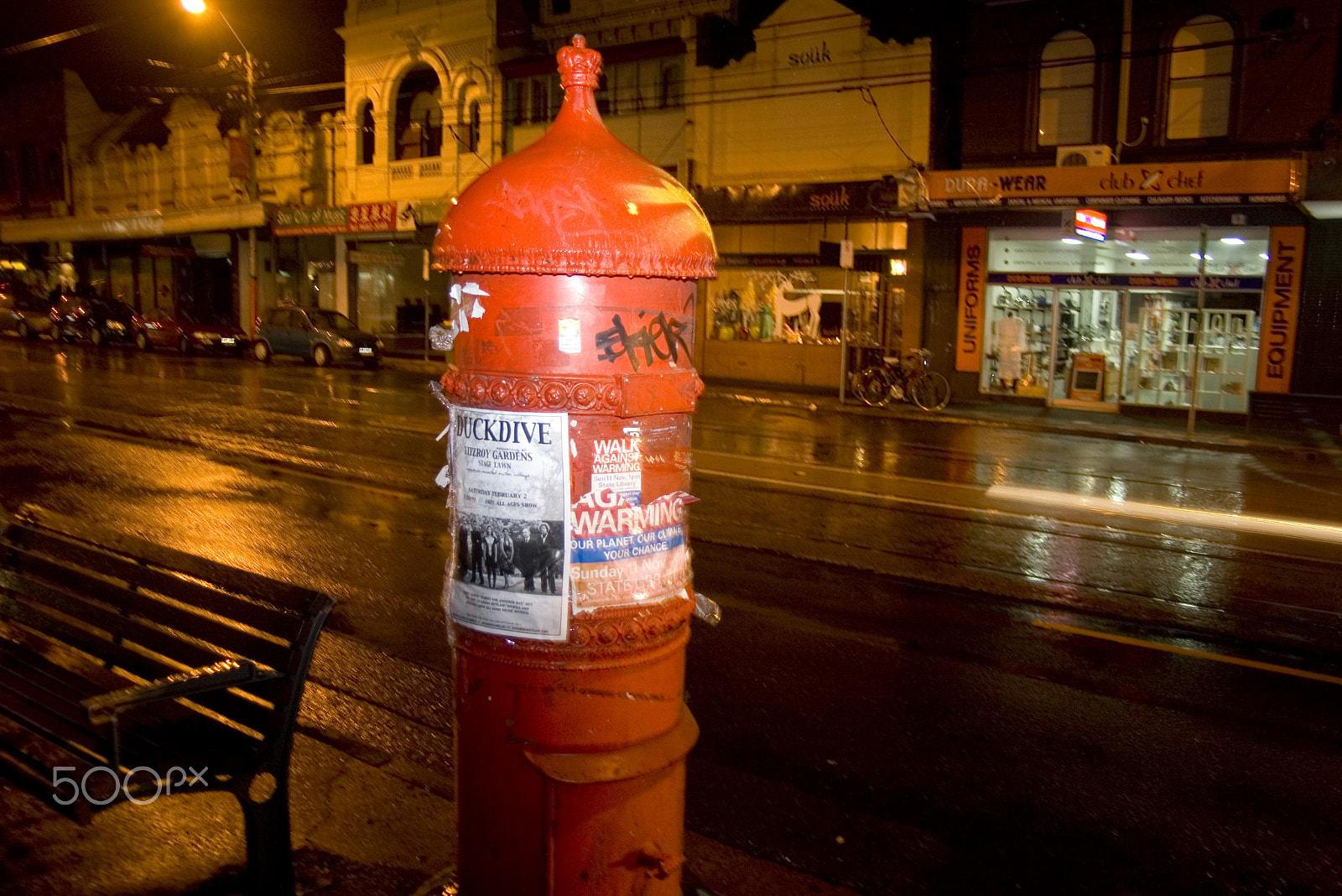 Pentax K100D sample photo. Old postboxnight photography