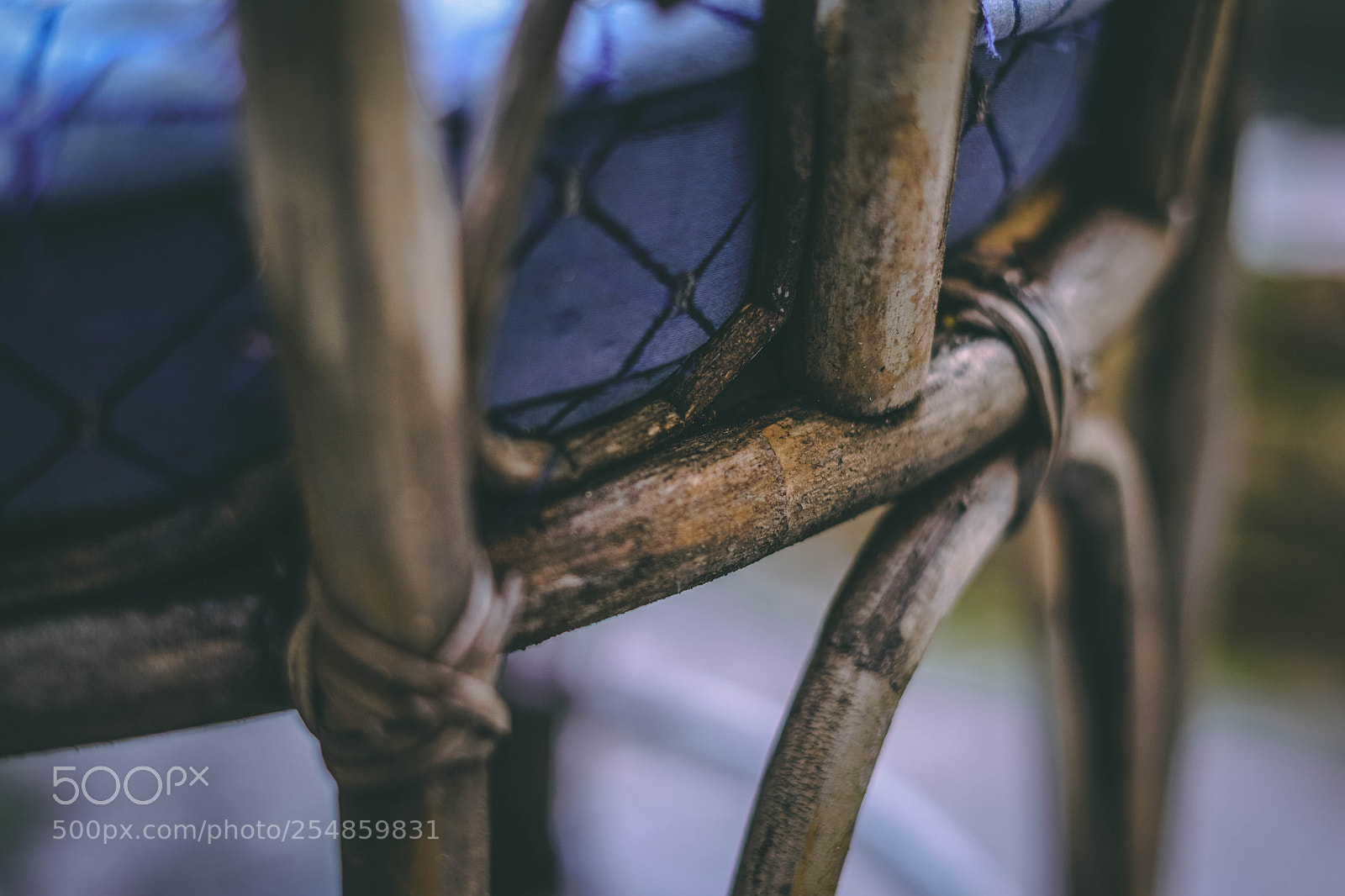 Sony a7 II sample photo. Blue garden chair close-up photography