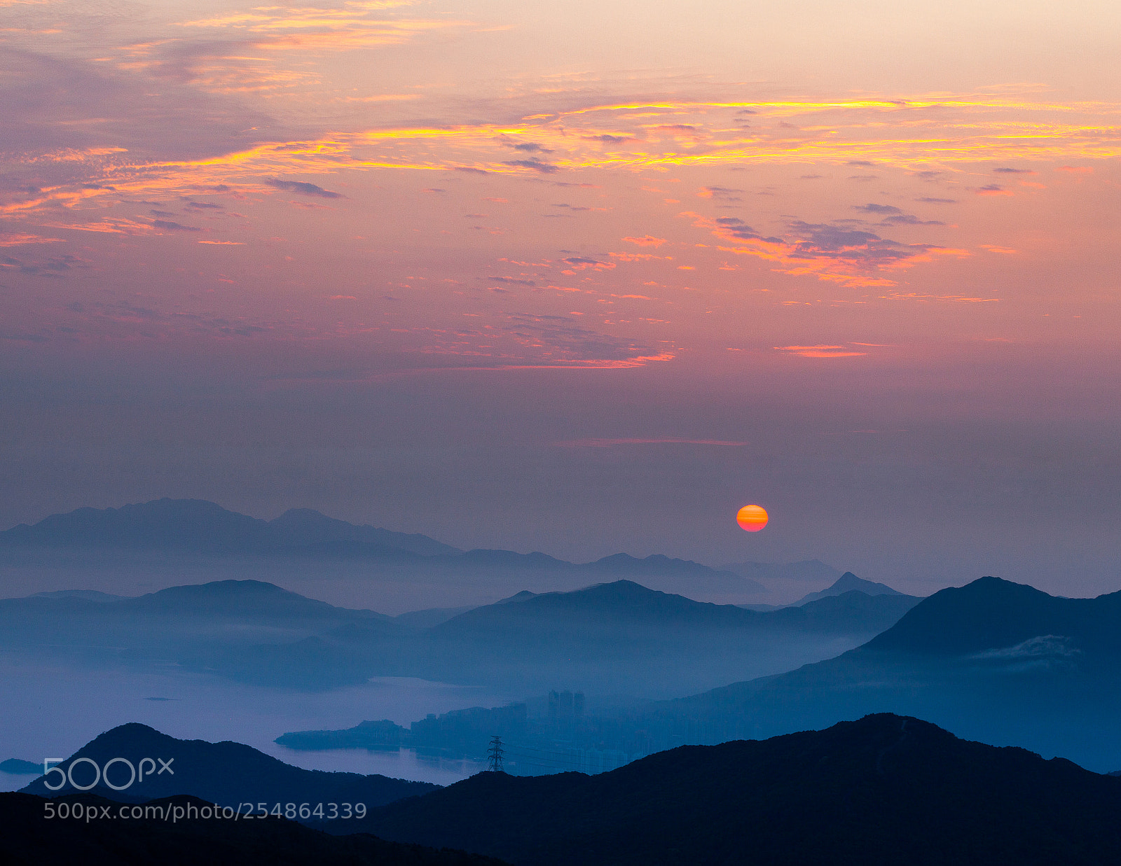 Canon EOS 5D Mark II sample photo. Sunrise from tai mo photography