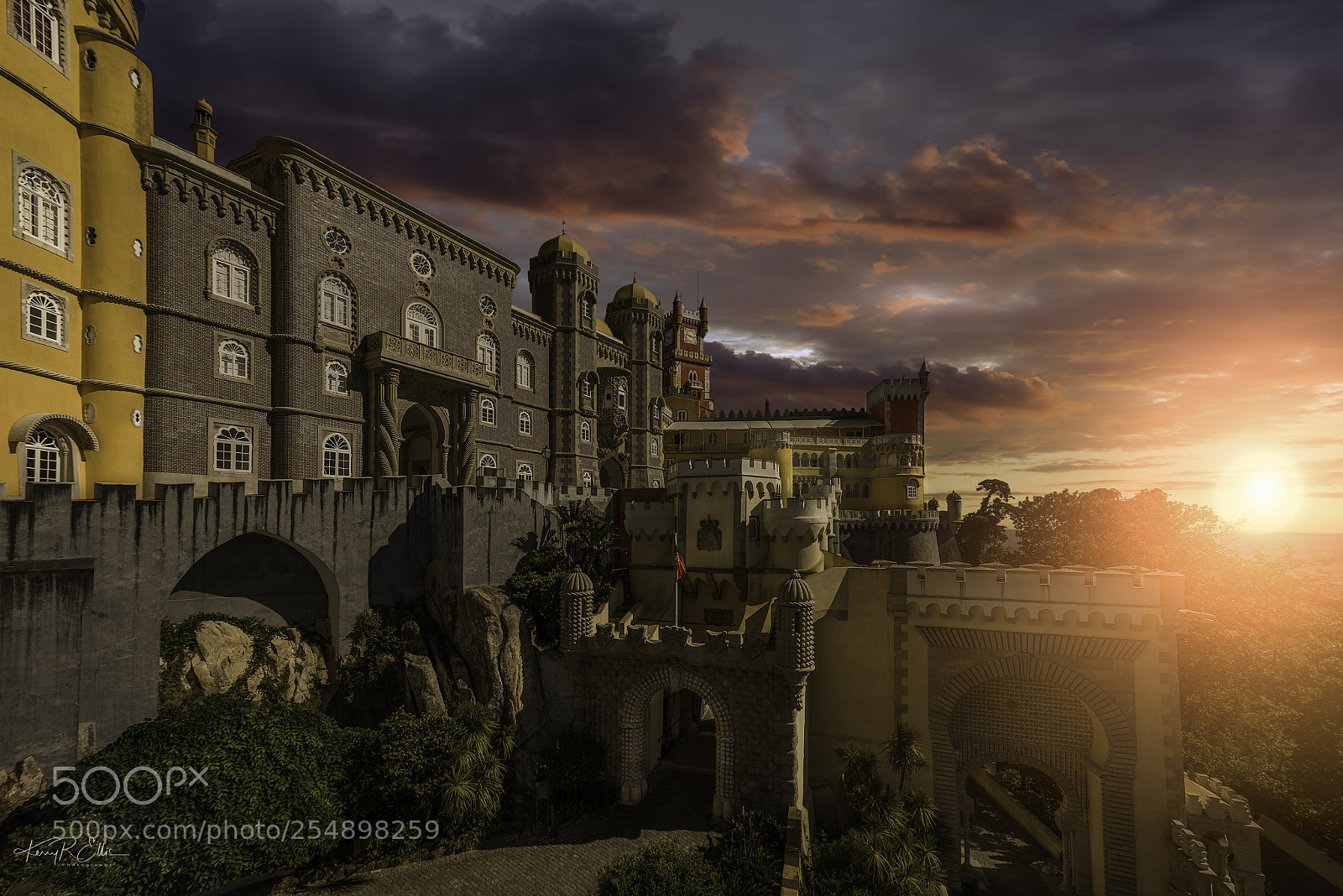 Nikon D810 sample photo. Sunset at pena palace photography