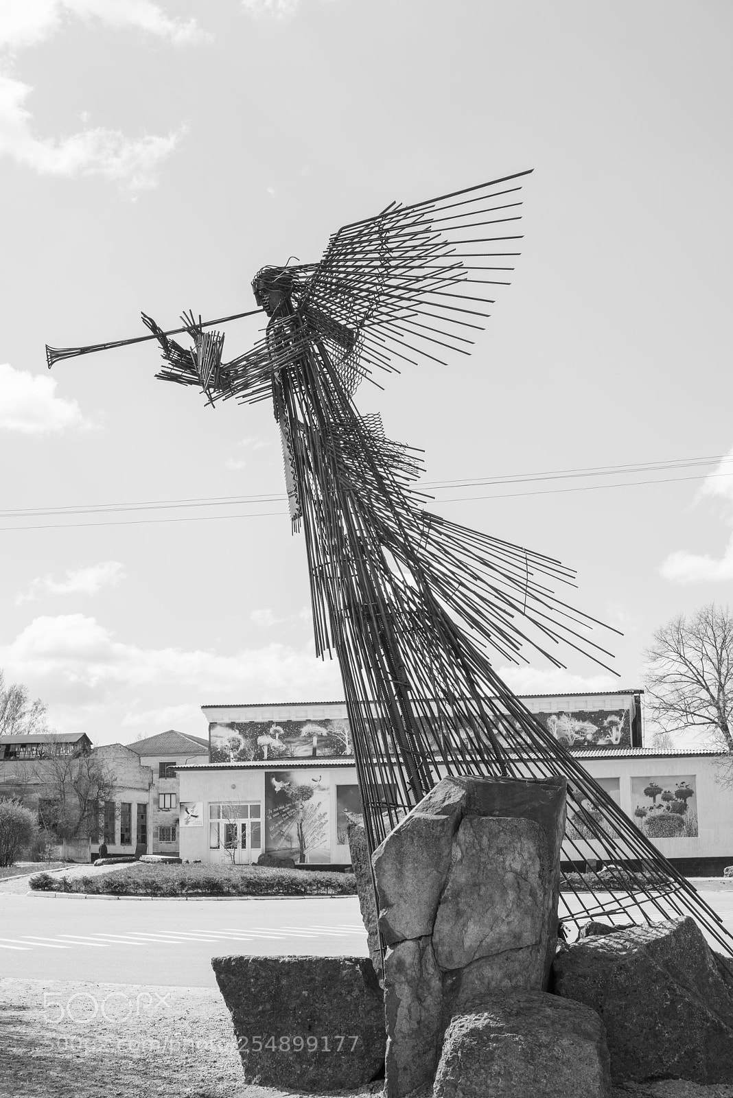 Nikon D810 sample photo. Trumpeting angel sculpture in photography