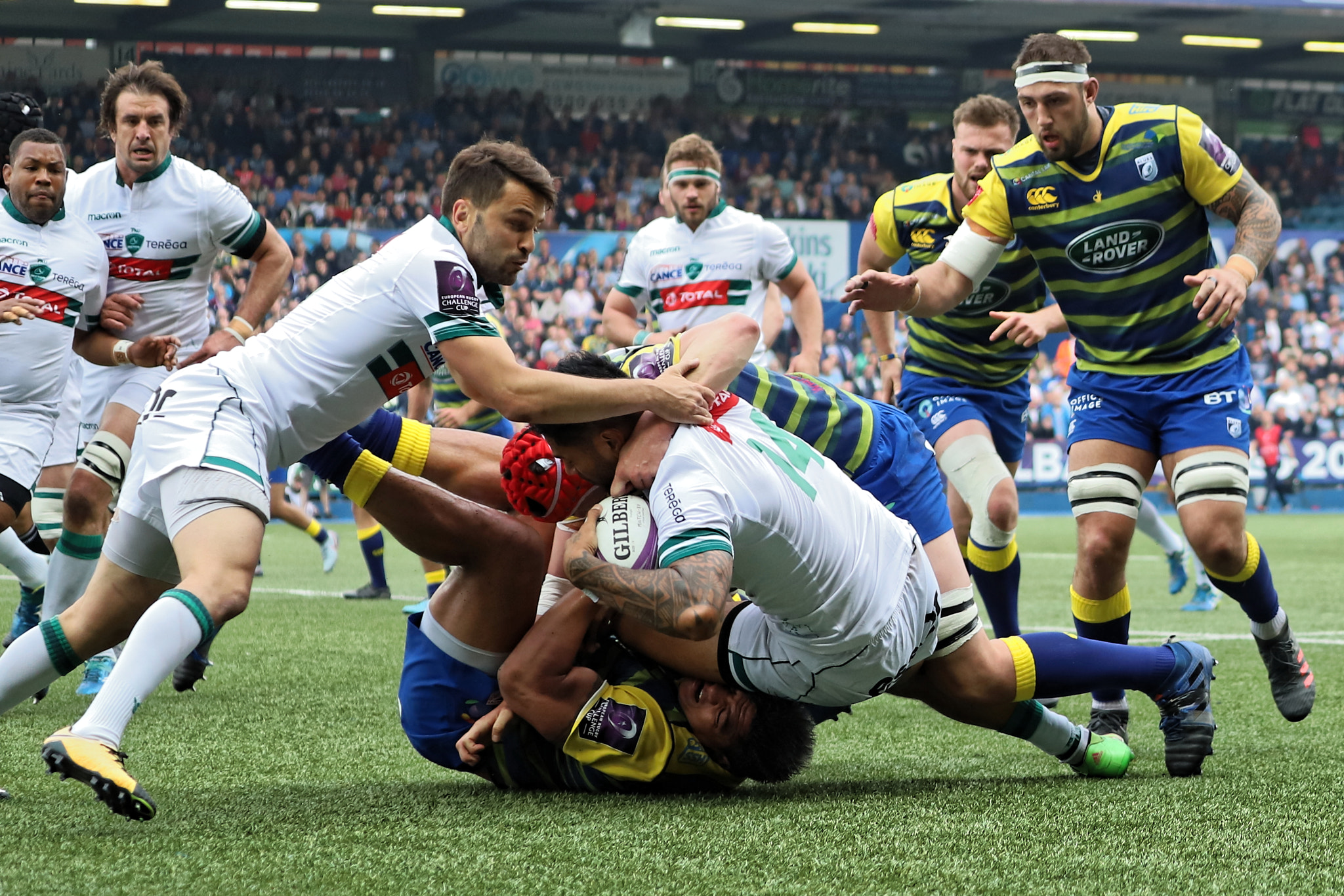 Canon EF 70-300 F4-5.6 IS II USM sample photo. Cardiff blues vs section paloise challenge cup photography