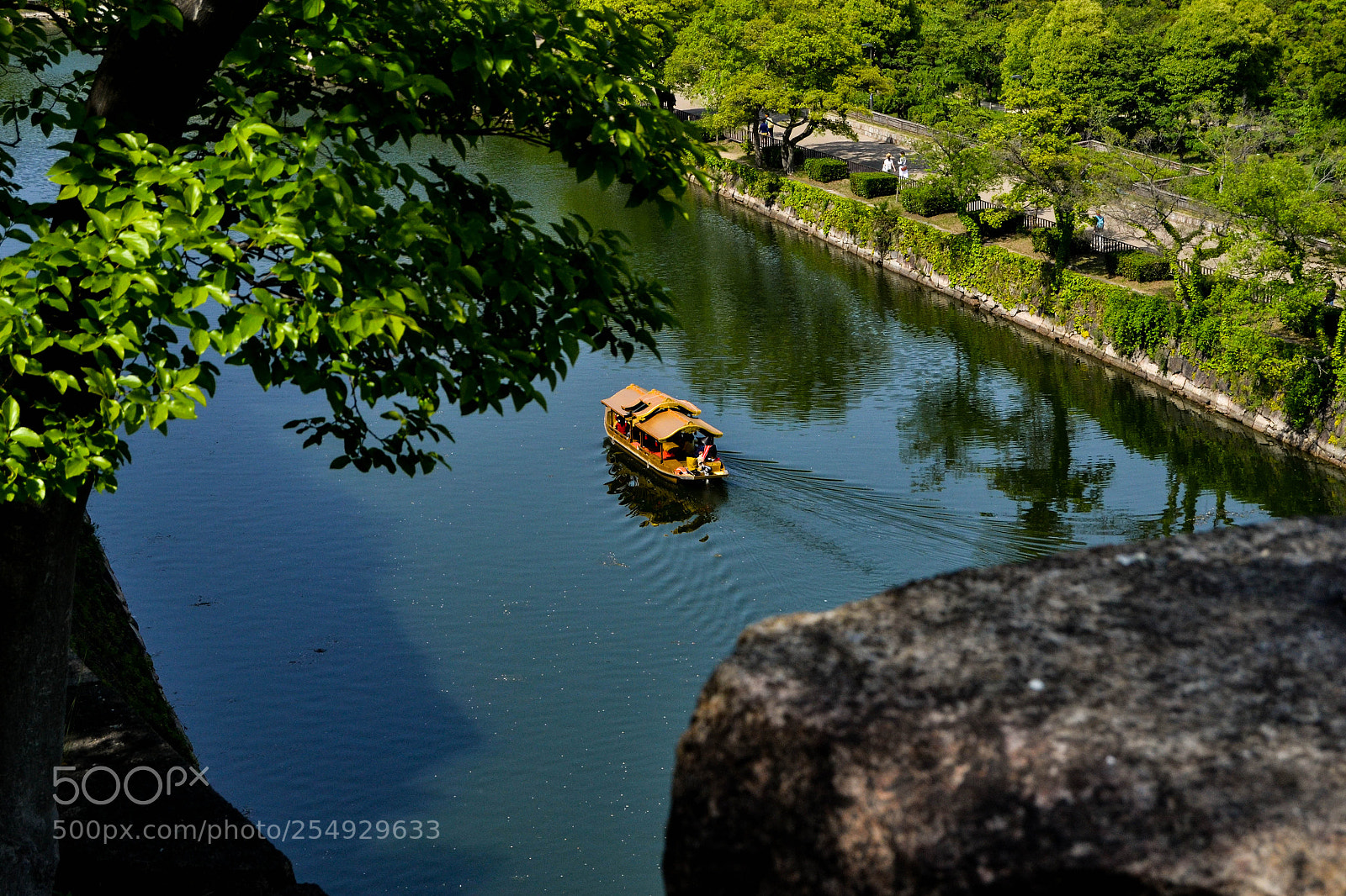 Nikon D3100 sample photo. Boat near osaka castle photography