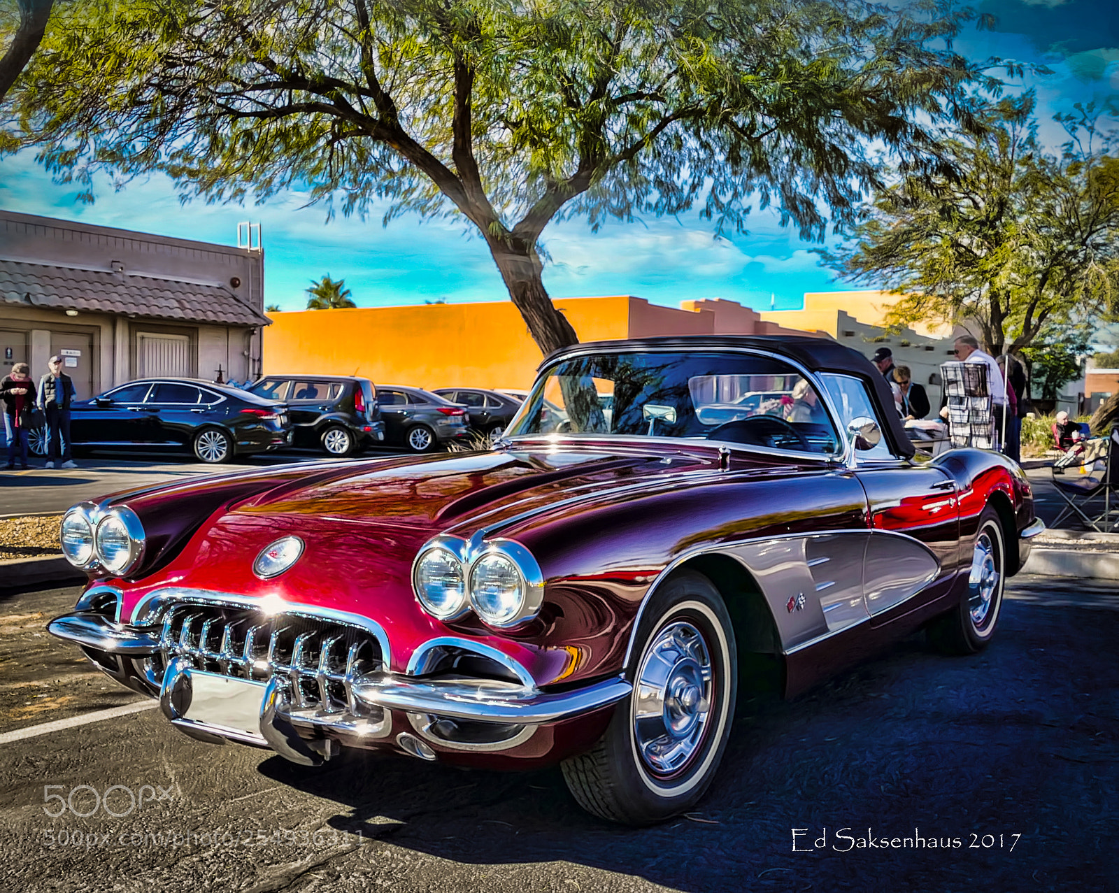 Panasonic Lumix DMC-FZ1000 sample photo. 1959 maroon corvette photography