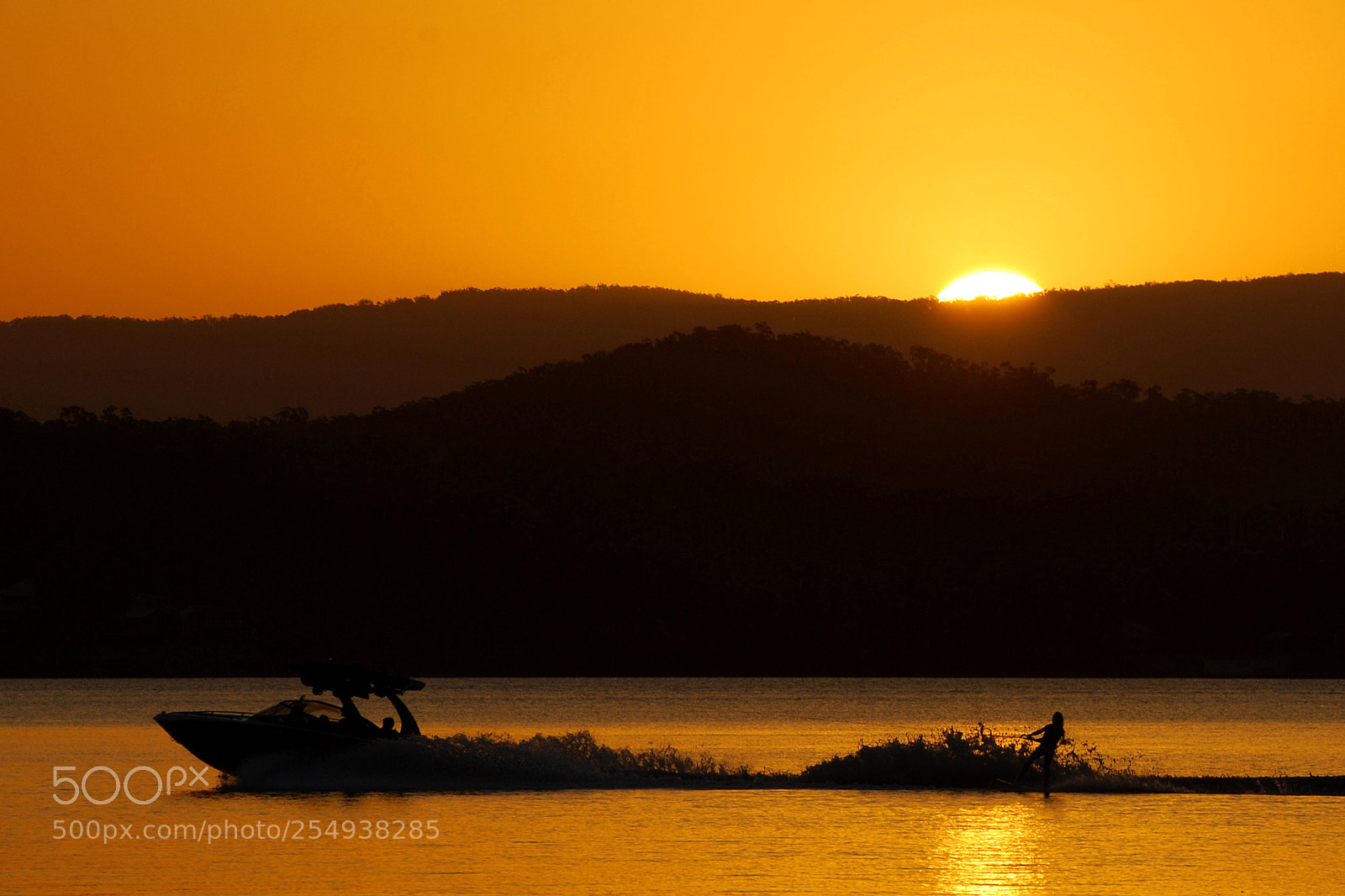 Nikon D80 sample photo. Sunset ski photography